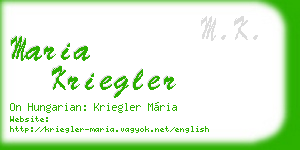 maria kriegler business card
